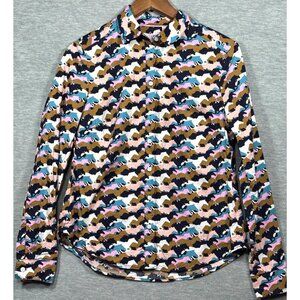 Boden The Classic Shirt Womens US 6 Horse Print Long Sleeve Equestrian